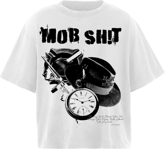 CLOCKED IN TEE- WHITE